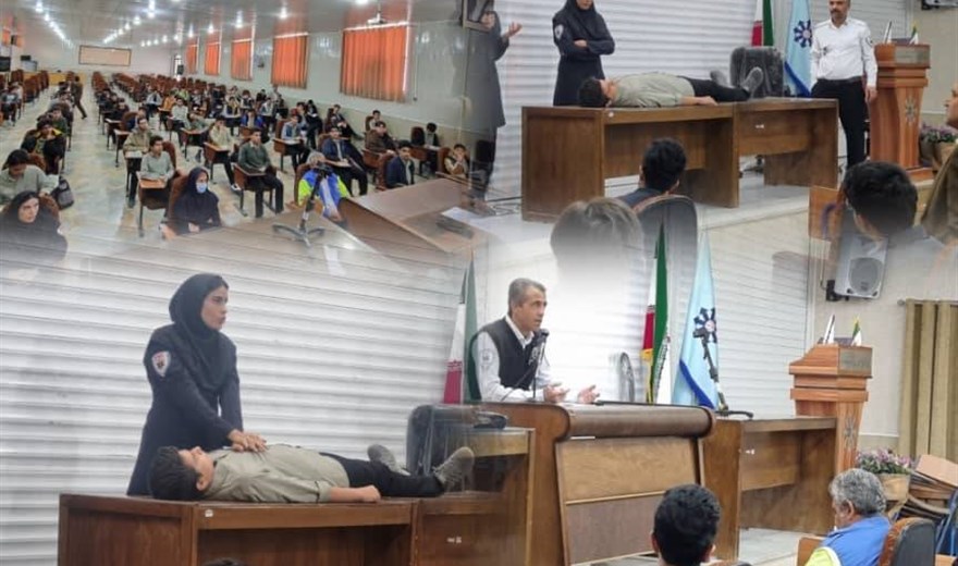 به‌منظور ارتقای سطح آگاهی دانش‌آموزان در زمینه آمادگی در شرایط بحران، کلاس آموزشی پدافند غیرعامل و کمک‌های اولیه توسط کارشناسان فوریت‌های پزشکی اورژانس پیش بیمارستانی