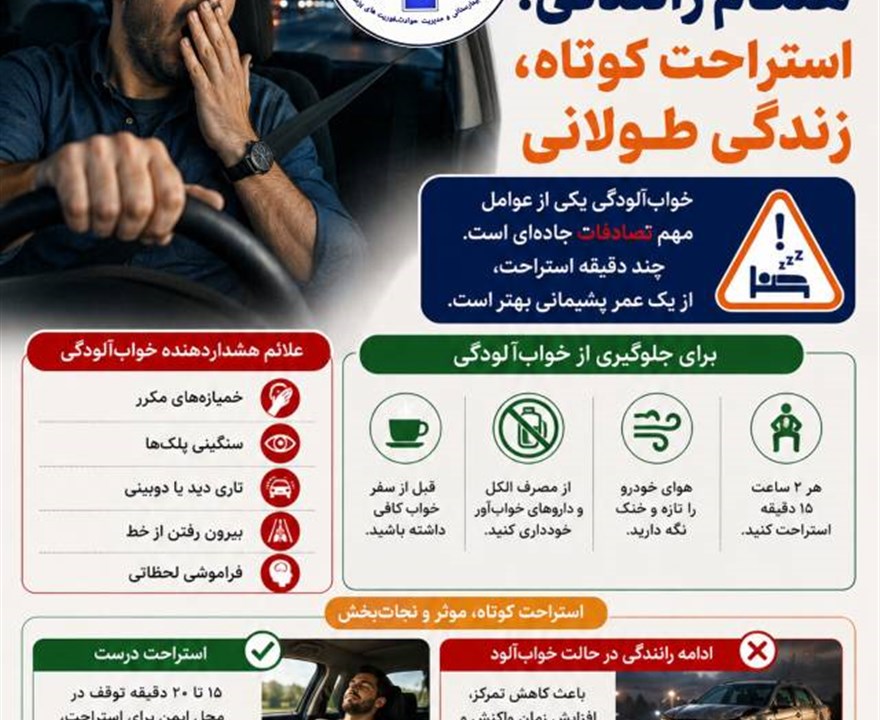 خواب آلودگی هنگام رانندگی
