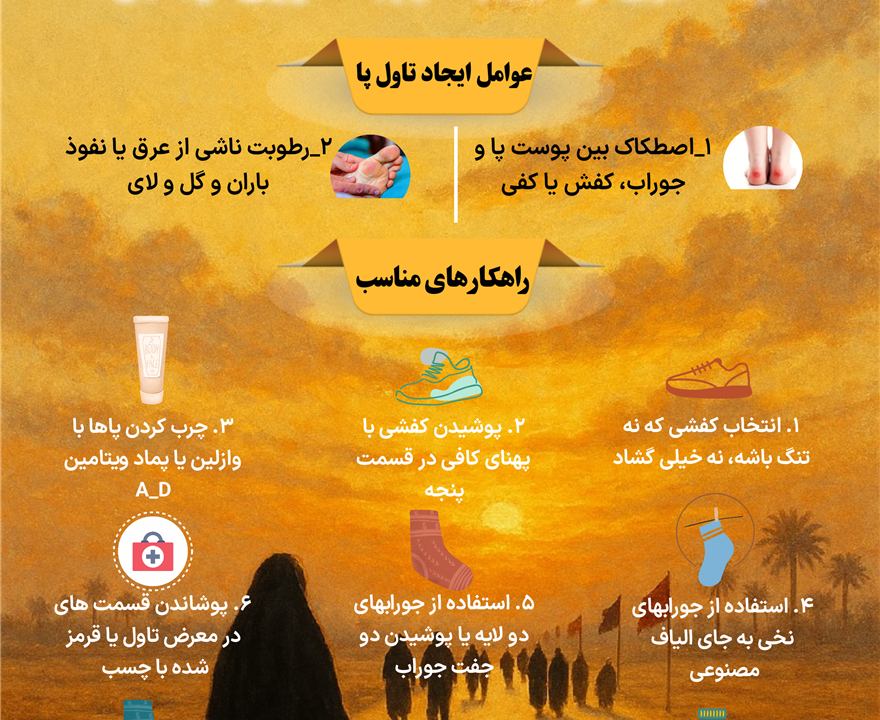 پیشگیری از تاول پا در پیاده روی اربعین