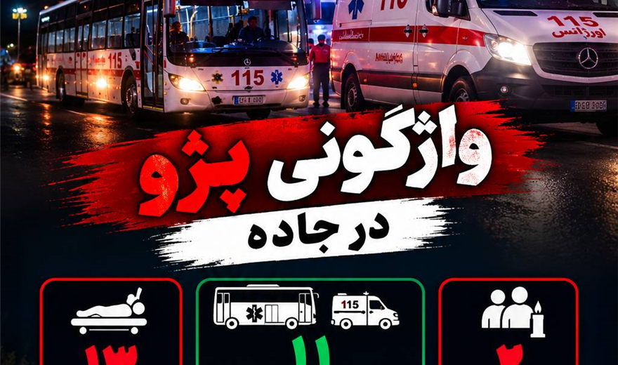 واژگونی خودروی پژو در محور کرمان–سیرجان با ۱۱ مصدوم و ۲ فوتی؛ اتوبوس‌آمبولانس سیرجان به‌کارگیری شد